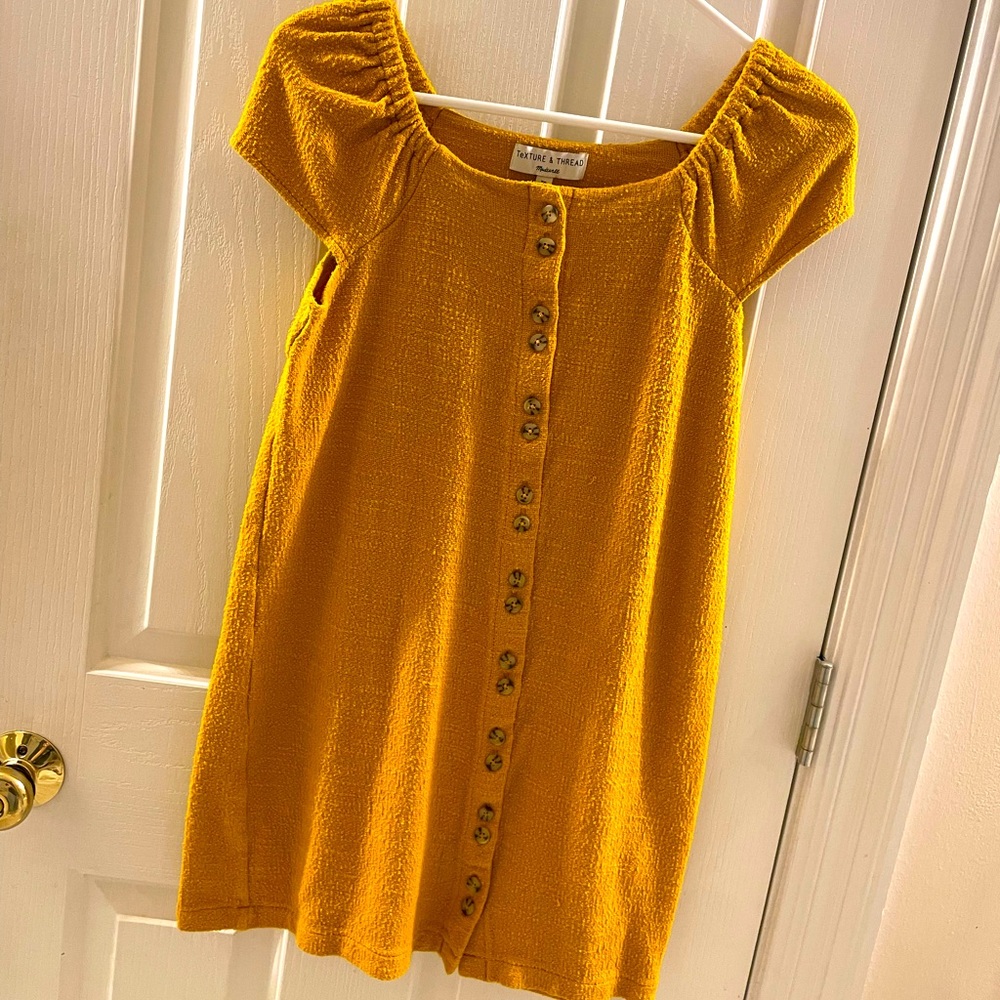Texture & Thread Madewell dress, mustard yellow, size XS